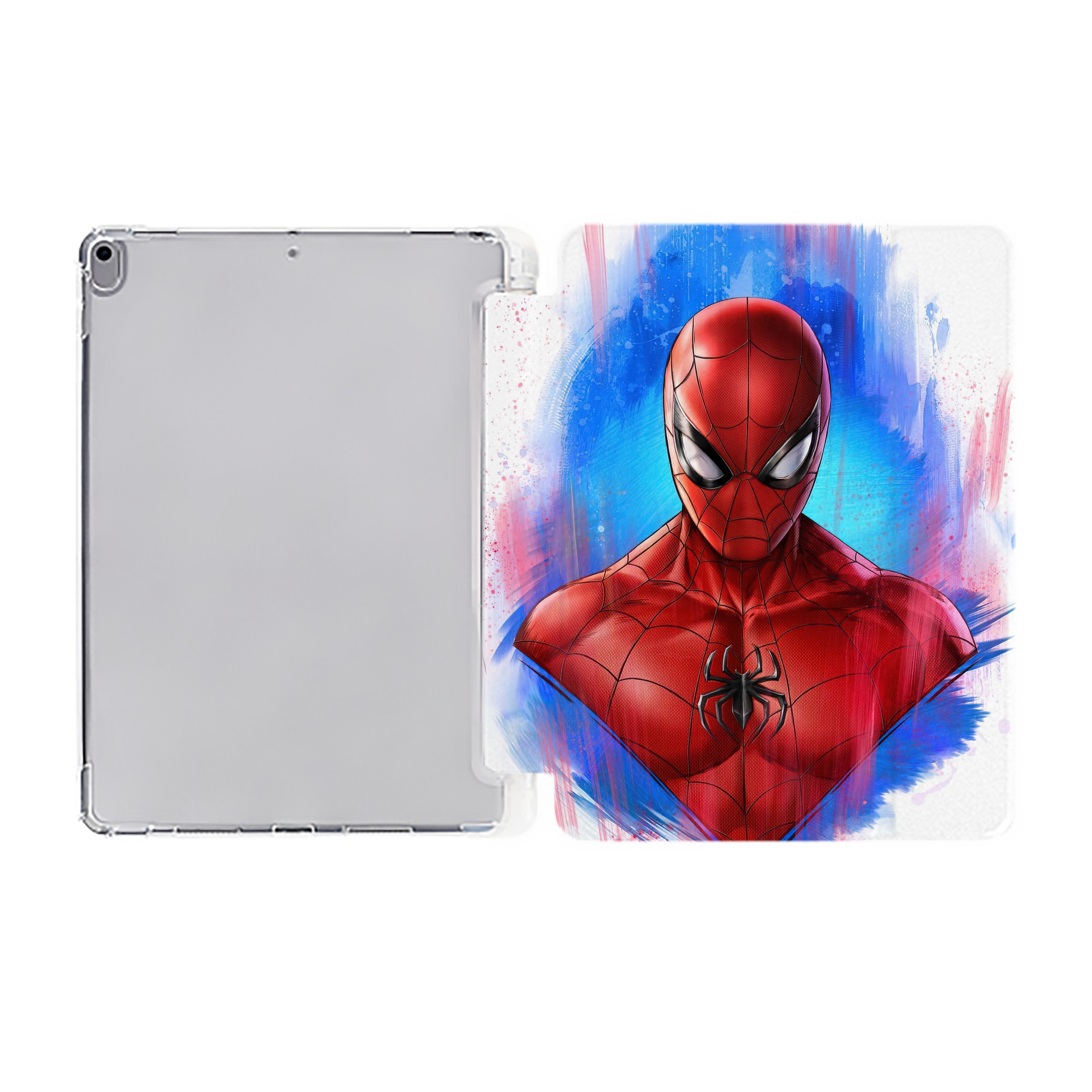 （画像用） Spider Man スパイダーマン IPad ケース ペン収納付き 三つ折りスタンド PUレザー×シリコン 対応機種9.5/10.5/10.9インチ